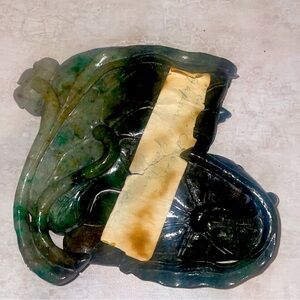 Custom hand carved REAL JADE ashtray made in Vietnam .